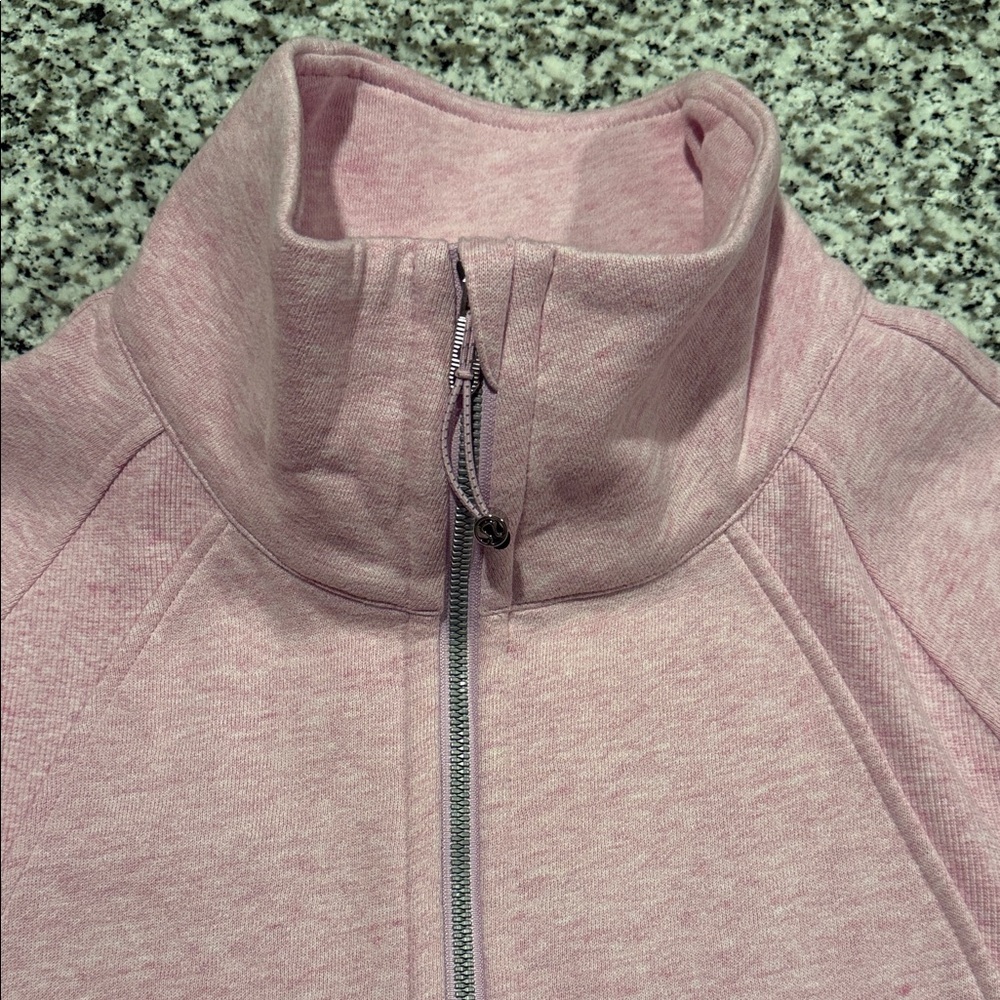 Lululemon Athletica Scuba Oversized Funnel Neck Half-Zip Heathered Pink M/L - Picture 5 of 11